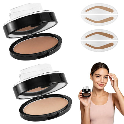 Eyebrow Powder, Eyebrow Stamp, Waterproof Eyebrow Stamp Powder Seal, Achieve Perfect Results Easily with Precise Application (2PCS Dark Brown and Light Brown)