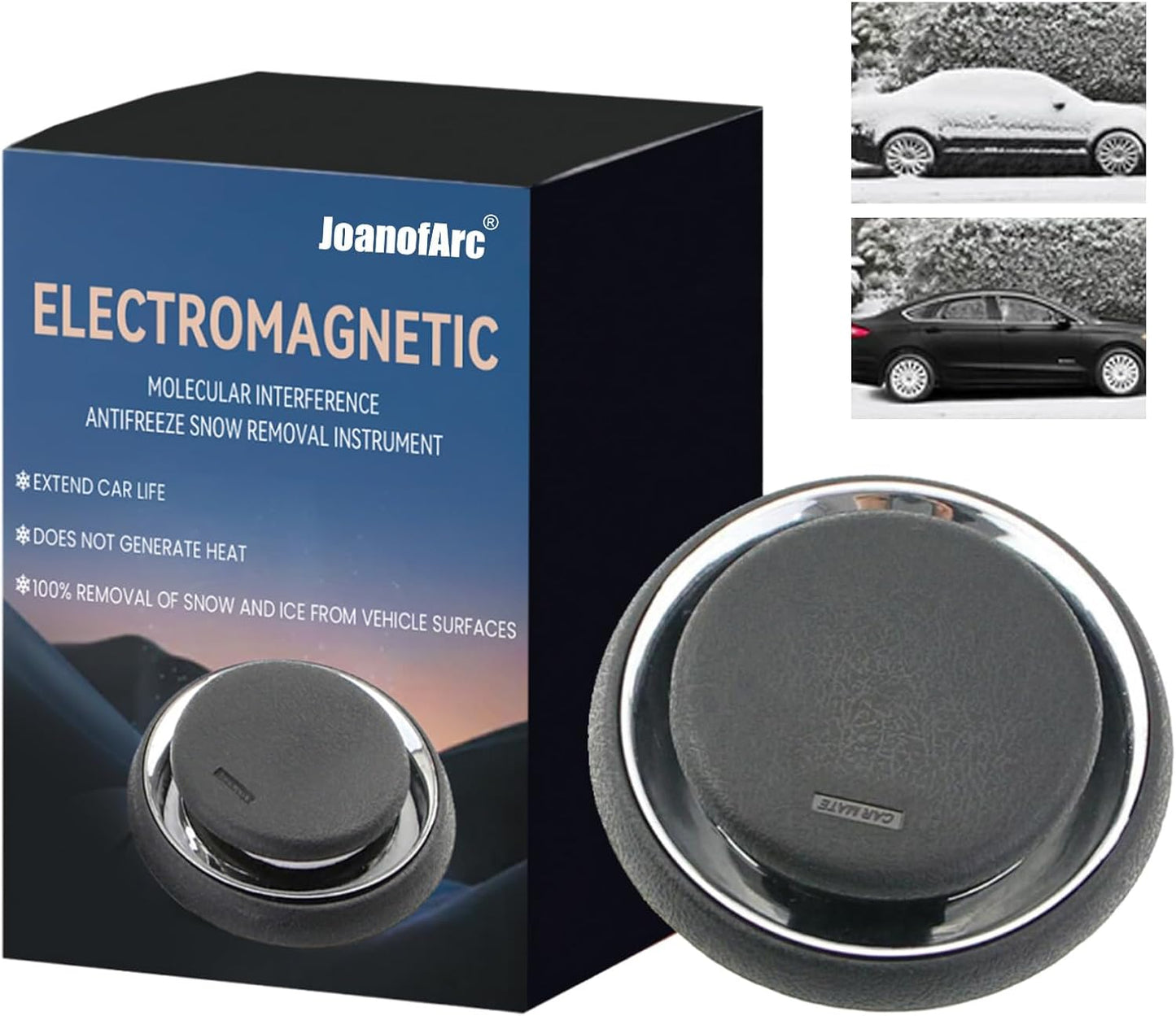 Electromagnetic Car Snow Removal Device, Anti-Freeze Electromagnetic Windshield Ice Melter, Portable Electromagnetic Molecular Interference Car Snow Removal Device Instrument Defroster for Windshield