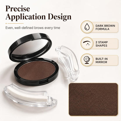 Eyebrow Powder, Eyebrow Stamp, Waterproof Eyebrow Stamp Powder Seal, Achieve Perfect Results Easily with Precise Application (2PCS Dark Brown and Light Brown)