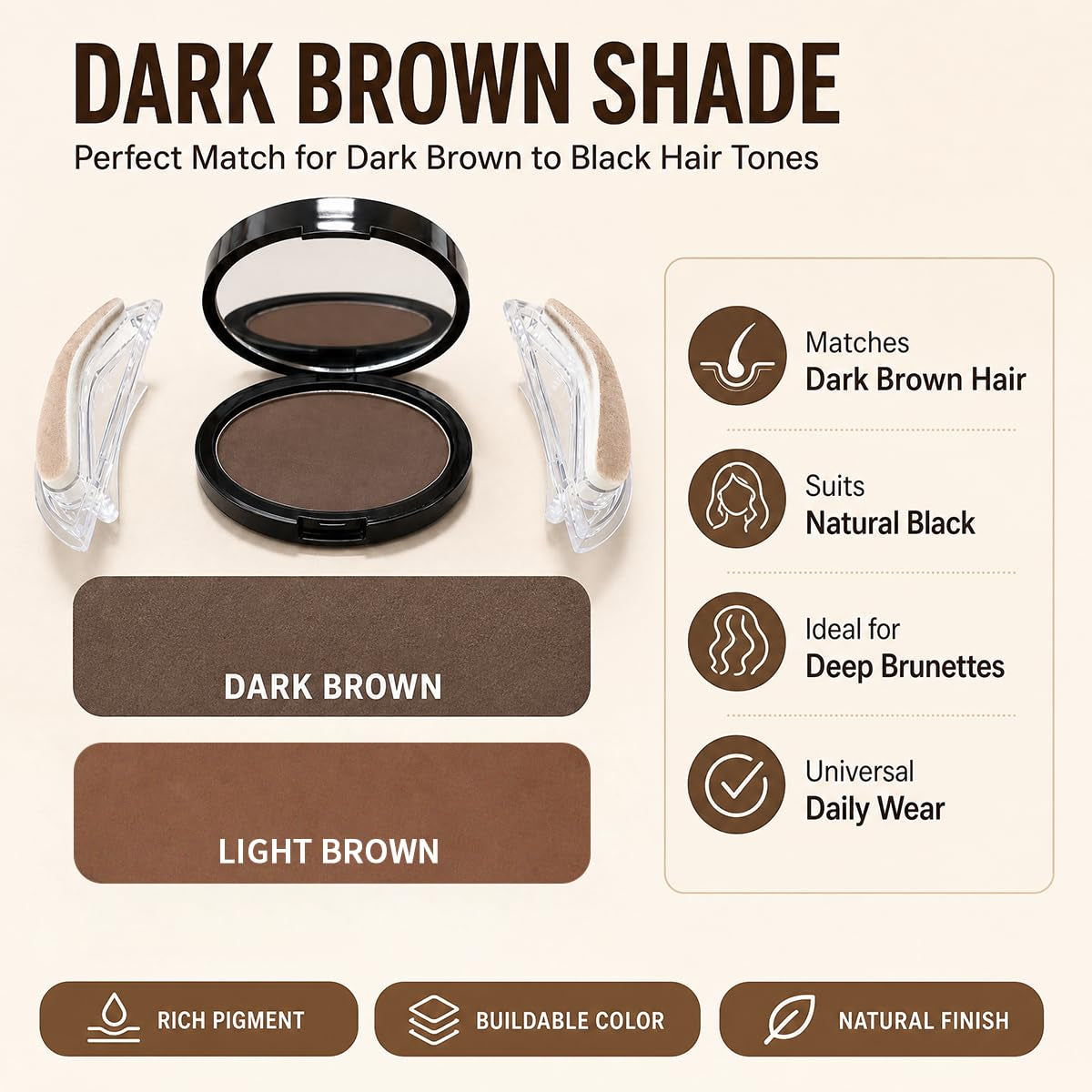 Eyebrow Powder, Eyebrow Stamp, Waterproof Eyebrow Stamp Powder Seal, Achieve Perfect Results Easily with Precise Application (2PCS Dark Brown and Light Brown)