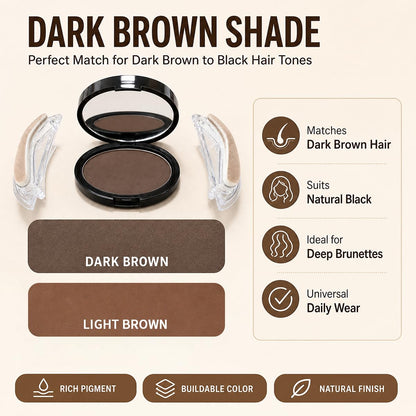 Eyebrow Powder, Eyebrow Stamp, Waterproof Eyebrow Stamp Powder Seal, Achieve Perfect Results Easily with Precise Application (2PCS Dark Brown and Light Brown)