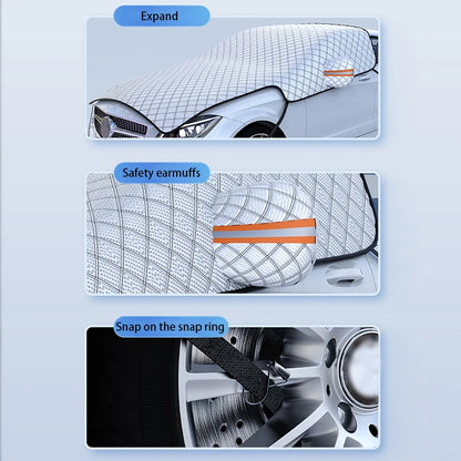 Upgraded Car Window Snow Cover Large Size Windshield Snow Shield with Hood Cover Universal for Sedan Suv Hatchback