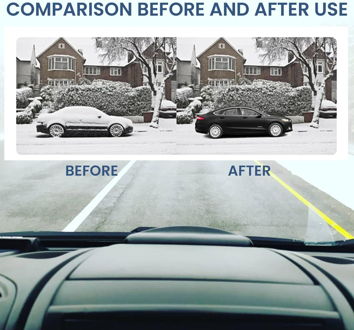 Electromagnetic Car Snow Removal Device, Anti-Freeze Electromagnetic Windshield Ice Melter, Portable Electromagnetic Molecular Interference Car Snow Removal Device Instrument Defroster for Windshield