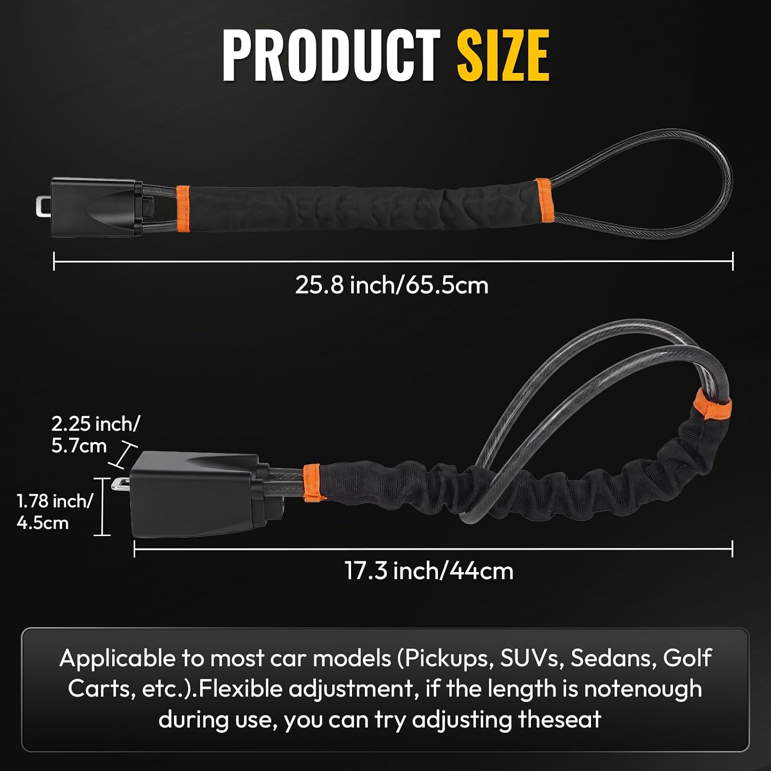 Car Steering Wheel Lock,17" Car Security Anti-Theft,Thickened Steel Wire