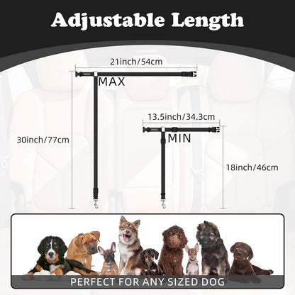 2 Pack Dog Seat Belt for Car, Headrest Restraint Safety Leads