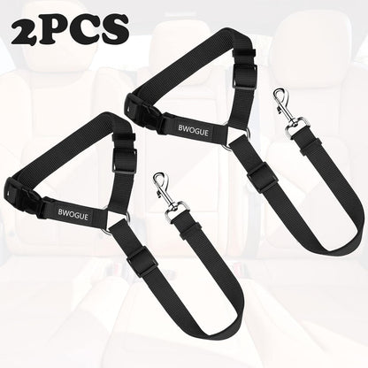 2 Pack Dog Seat Belt for Car, Headrest Restraint Safety Leads