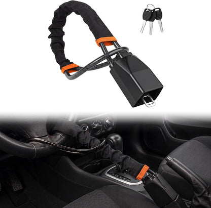 Car Steering Wheel Lock,17" Car Security Anti-Theft,Thickened Steel Wire