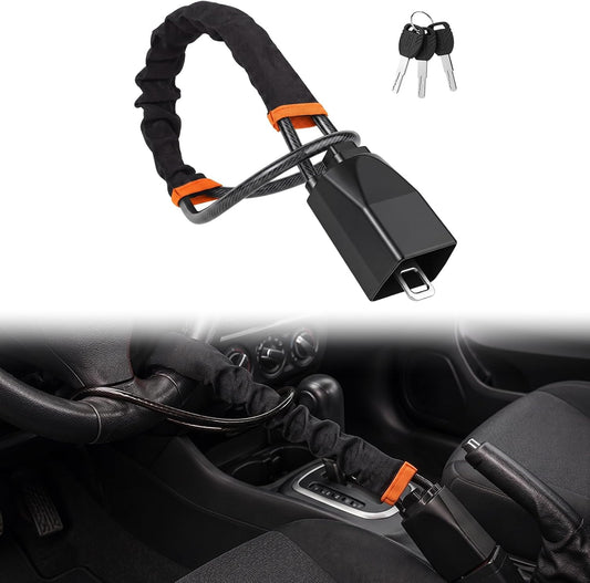 Car Steering Wheel Lock,17" Car Security Anti-Theft,Thickened Steel Wire
