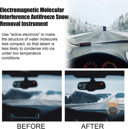 Electromagnetic Car Snow Removal Device, Anti-Freeze Electromagnetic Windshield Ice Melter, Portable Electromagnetic Molecular Interference Car Snow Removal Device Instrument Defroster for Windshield
