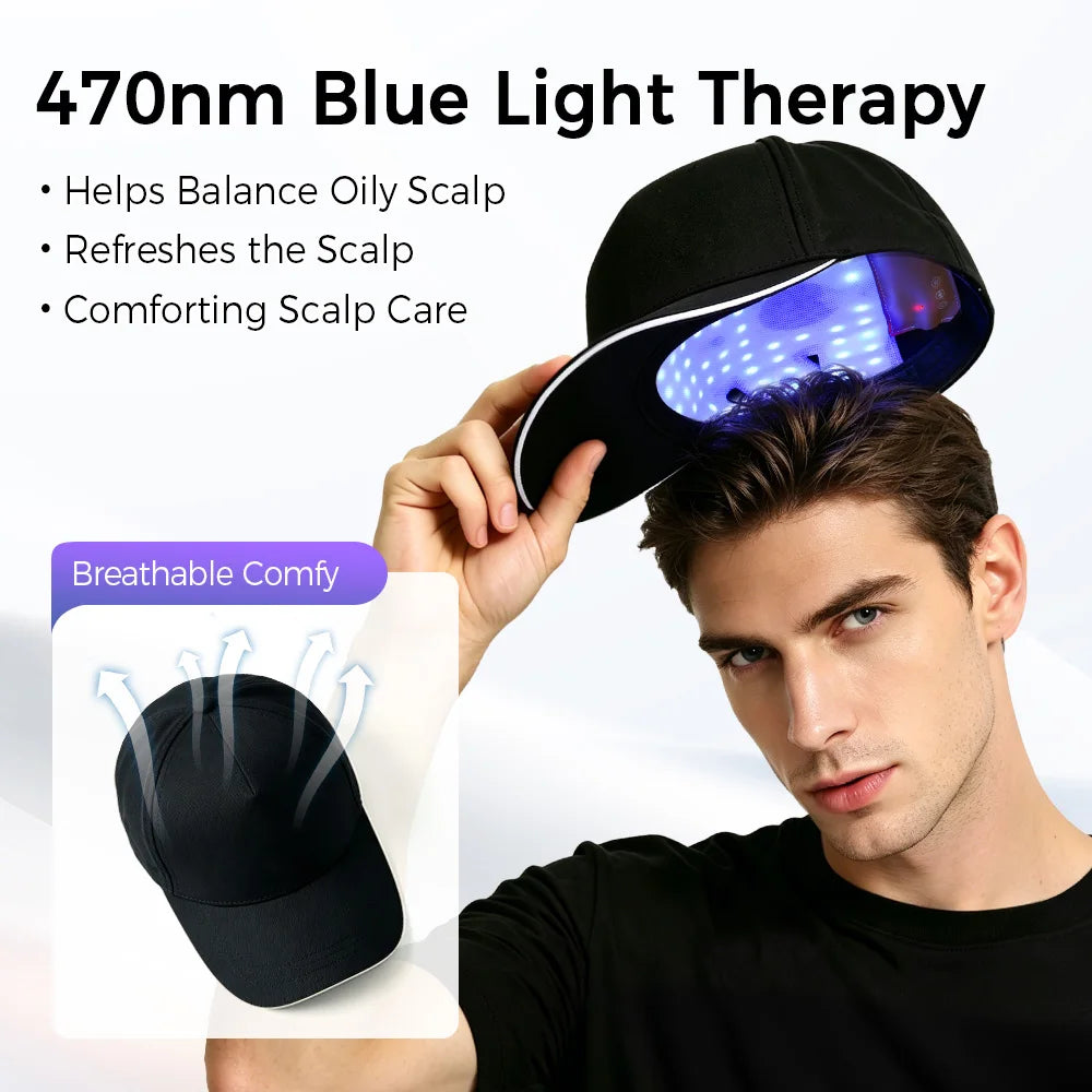 210 LED Red Light Therapy Cap Hair Growth Laser Cap 470Nm 630Nm Infrared Scalp Treatment Hat Hair and Scalp Treatments anti Hair