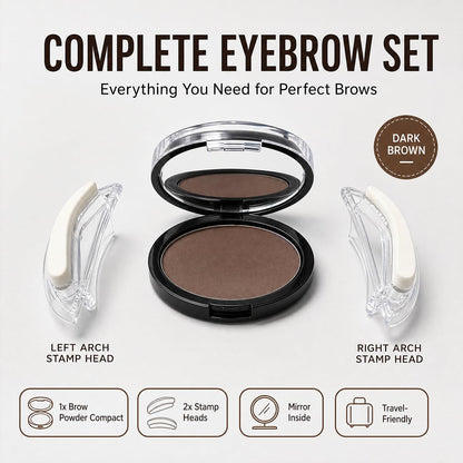 Eyebrow Powder, Eyebrow Stamp, Waterproof Eyebrow Stamp Powder Seal, Achieve Perfect Results Easily with Precise Application (2PCS Dark Brown and Light Brown)