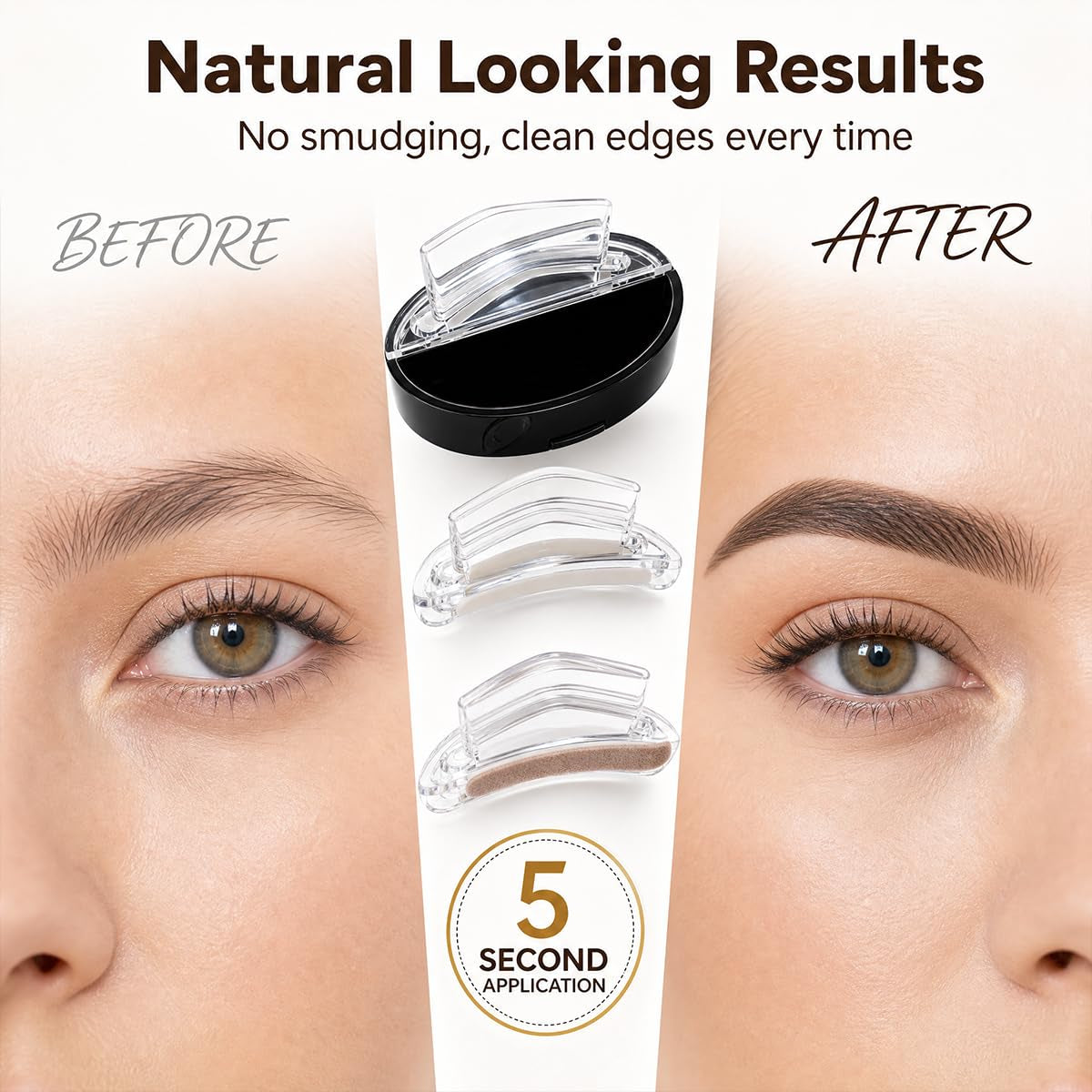 Eyebrow Powder, Eyebrow Stamp, Waterproof Eyebrow Stamp Powder Seal, Achieve Perfect Results Easily with Precise Application (2PCS Dark Brown and Light Brown)