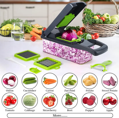 16/25 in 1 Multifunctional Vegetable Chopper Handle Food Grate Food Chopper Vegetable Slicer Dicer Cut Kitchen Items Cocina Tool