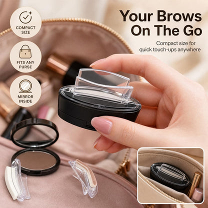 Eyebrow Powder, Eyebrow Stamp, Waterproof Eyebrow Stamp Powder Seal, Achieve Perfect Results Easily with Precise Application (2PCS Dark Brown and Light Brown)