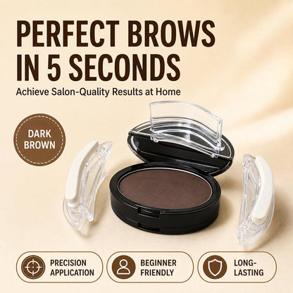 Eyebrow Powder, Eyebrow Stamp, Waterproof Eyebrow Stamp Powder Seal, Achieve Perfect Results Easily with Precise Application (2PCS Dark Brown and Light Brown)