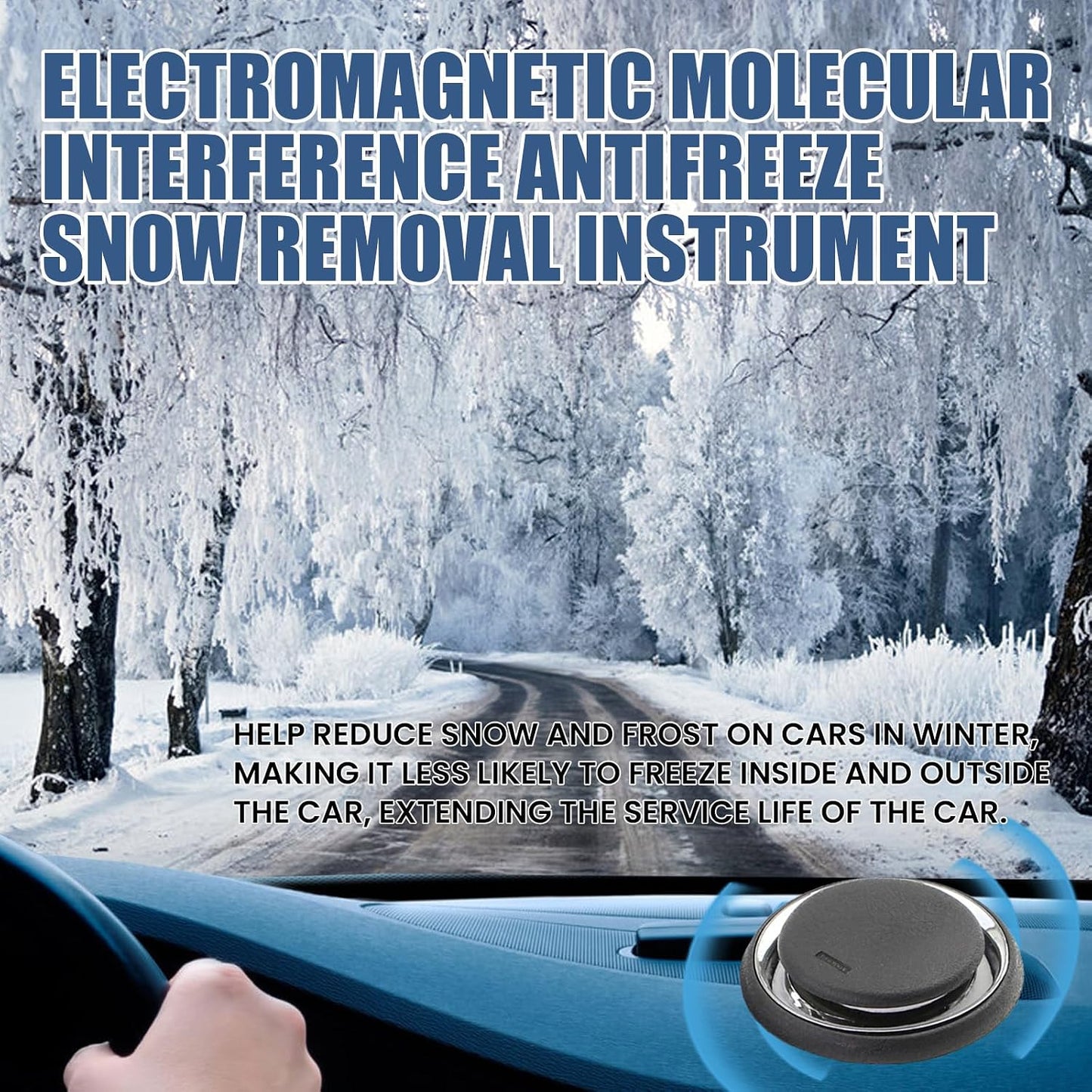 Electromagnetic Car Snow Removal Device, Anti-Freeze Electromagnetic Windshield Ice Melter, Portable Electromagnetic Molecular Interference Car Snow Removal Device Instrument Defroster for Windshield