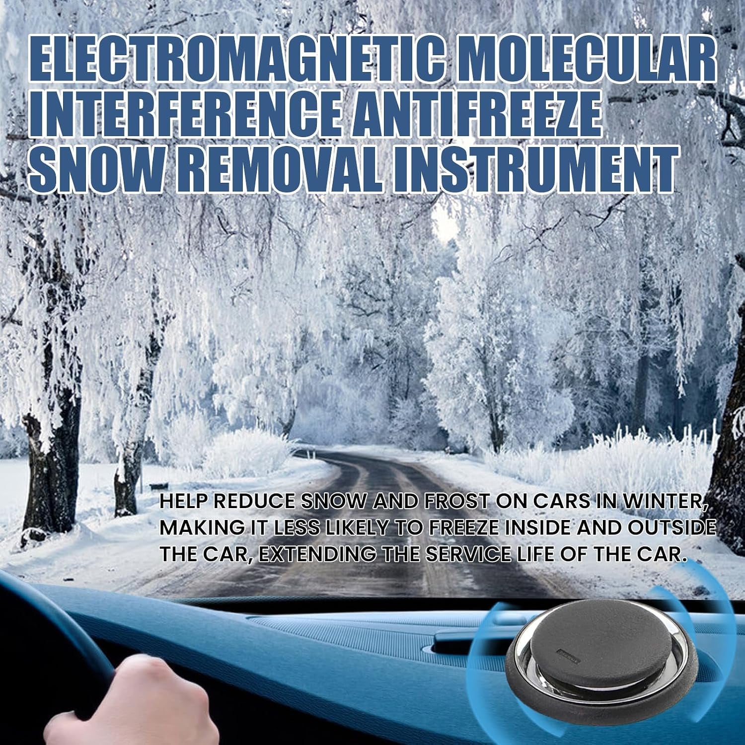 Electromagnetic Car Snow Removal Device, Anti-Freeze Electromagnetic Windshield Ice Melter, Portable Electromagnetic Molecular Interference Car Snow Removal Device Instrument Defroster for Windshield