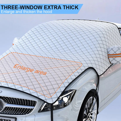Upgraded Car Window Snow Cover Large Size Windshield Snow Shield with Hood Cover Universal for Sedan Suv Hatchback