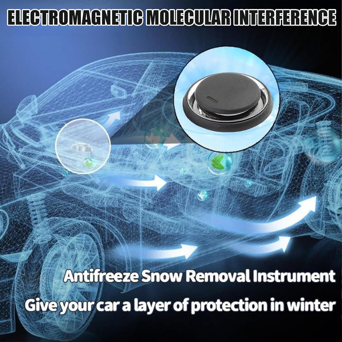 Electromagnetic Car Snow Removal Device, Anti-Freeze Electromagnetic Windshield Ice Melter, Portable Electromagnetic Molecular Interference Car Snow Removal Device Instrument Defroster for Windshield